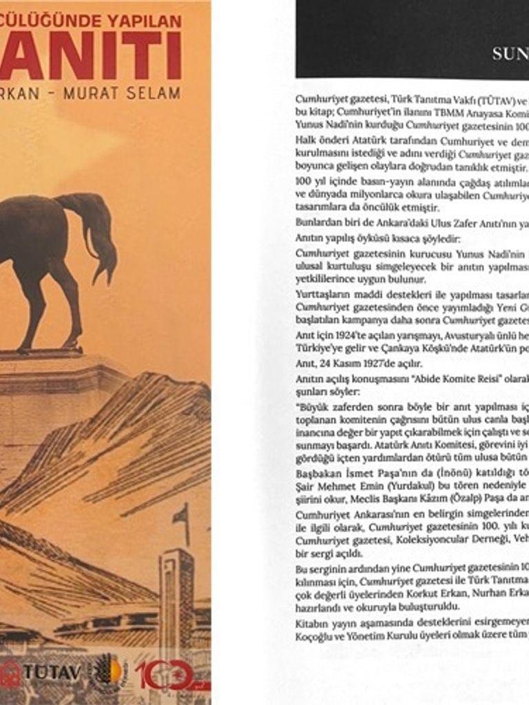 TÜTAV’ın Sponsorluğuyla Basılan “Cumhuriyet Gazetesi Öncülüğünde Yapılan Zafer Anıtı” Kitabı Okuyucularını Bekliyor